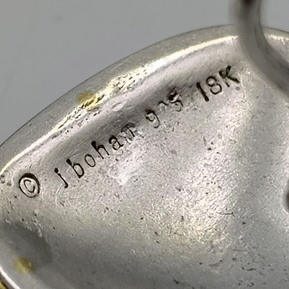 Vintage Jane Bohan Sterling Silver 925 18K Gold Clip On Modernist Earrings Rare - Picture 10 of 13